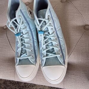 Converse Quilted Blue High-Top Sneakers 9M